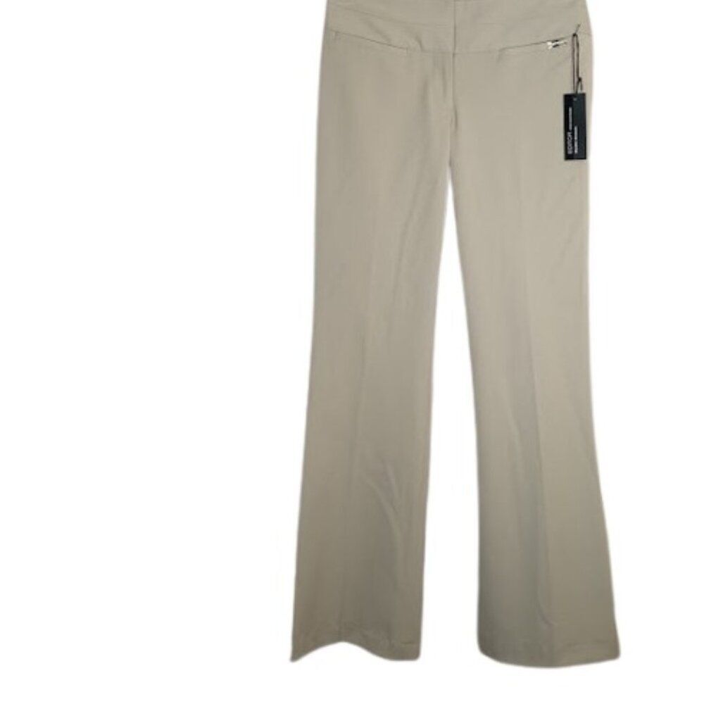 Express Women's Editor Pants Flare Leg Low Rise Size: Zero Regular Beige NWOT